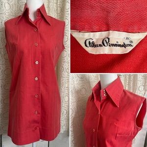 Vintage 60’s Aileen Pennington Red Button-Up Vest